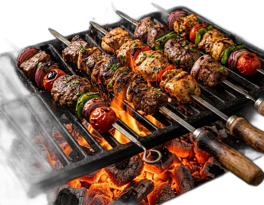 Brochettes sur braises